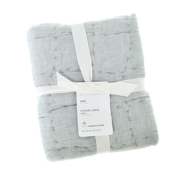 NWT Pottery Barn Cloud Linen Cotton Quilted Shams (2) King Chambray Cottagecore - Picture 1 of 4